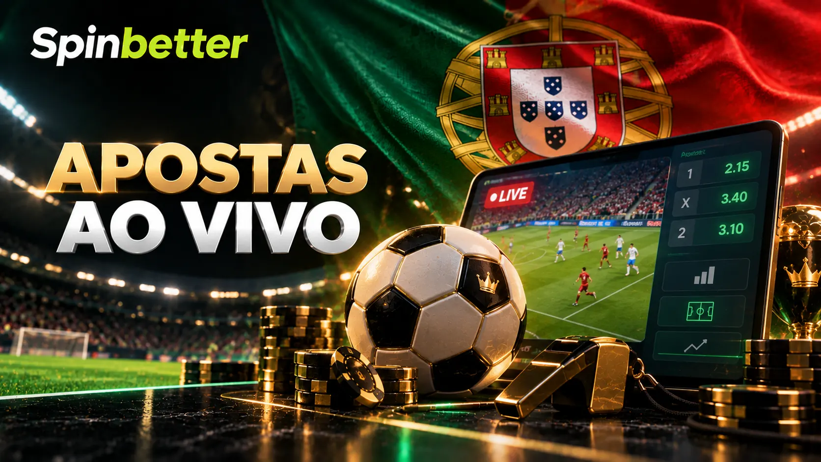 Mercados de apostas ao vivo com o jogo a decorrer no SpinBetter