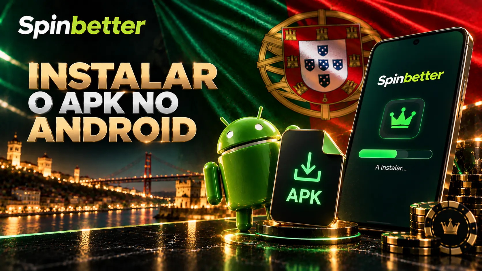 Instalação do ficheiro APK do SpinBetter num telemóvel Android